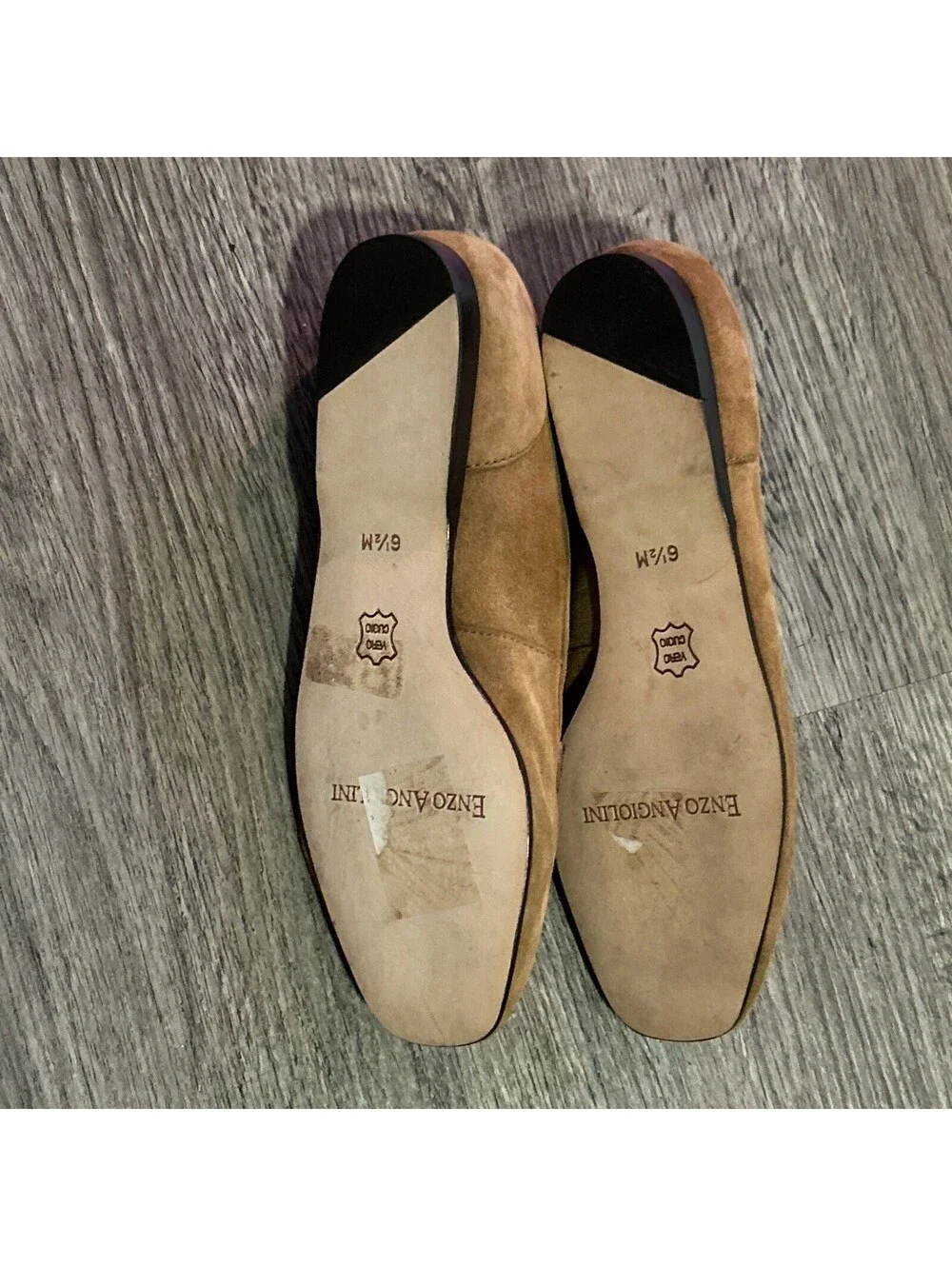 NEW ENZO ANGIOLINI Loafer Flats Shoes Brown Suede Leather Brazil 6.5M